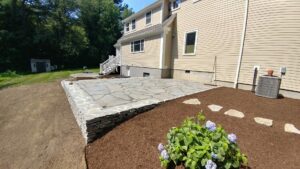 Irregular Flagstone Paving job by Riverfront Landscaping